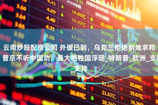 云南炒股配资公司 外援已到，乌克兰拒绝割地求和，普京不听中国劝，最大牺牲国浮现_特朗普_欧洲_支持